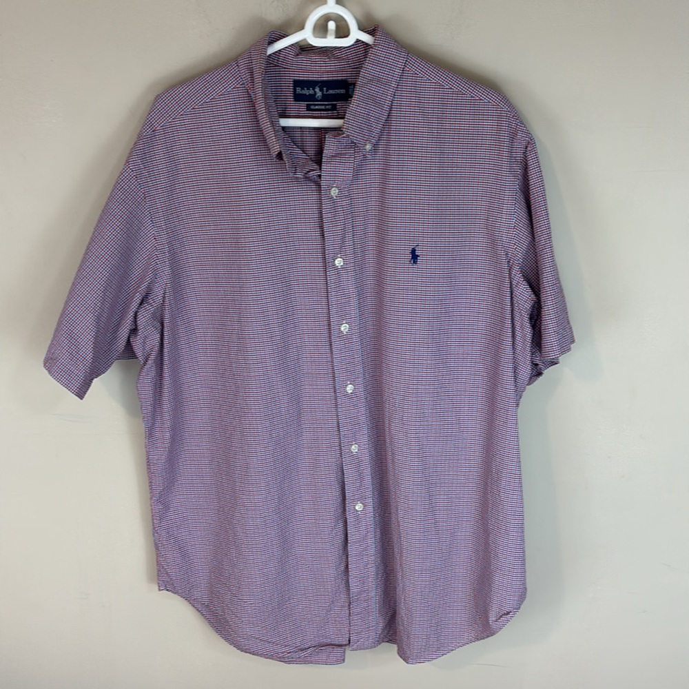 Ralph Lauren Cotton Plaid Button down Short Sleeve Shirt Size XL - Picture 1 of 11